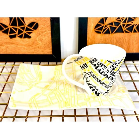 RARE Set of 4 Villeroy & Boch New Wave Cities Espresso Cups & Plates Duos 2013 - Picture 6 of 10